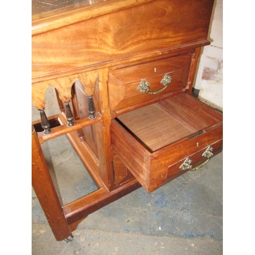 284 - Davenport style writing desk with multiple drawers and a side cupboard approx. dimensions H 104cm W ... 