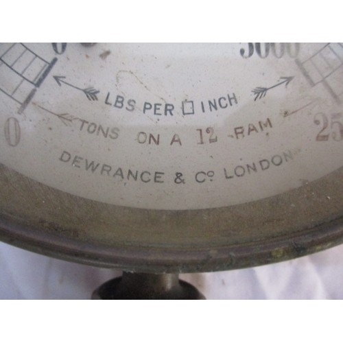 332 - 2 Brass pressure dials and a quantity of brass machine plaques, The large dial measures approx  18cm... 