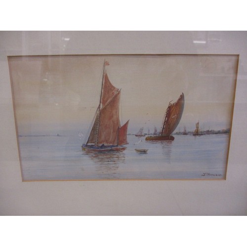 307 - An early 20th century watercolour, signed lower right J Howard, a costal scene believed to be Suffol... 