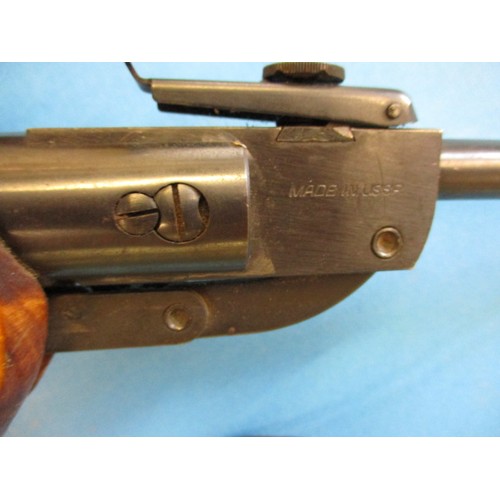 236 - A vintage Russian made air rifle, in good useable condition with and ASI 4x20 scope, approx. length ... 