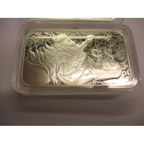 122 - 3 Royal Mint 1oz 999.9 fine silver ingots for Una and the Lion, each in a plastic capsule and mint c... 