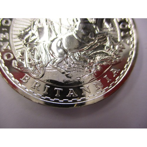 111 - Two 2017 Britannia £2 one ounce fine silver coins, made for export to the USA only, having edge insc... 