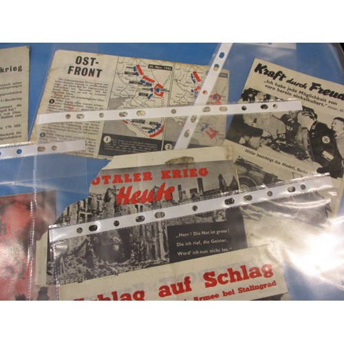 220 - A quantity of genuine WWII propaganda leaflets, mostly in German, all with age-related marks