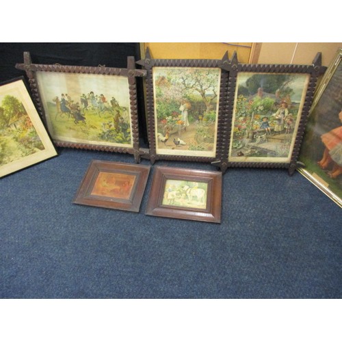 371 - A quantity of 19th century prints, to include 3 Pears examples in original frames, frames all need a... 