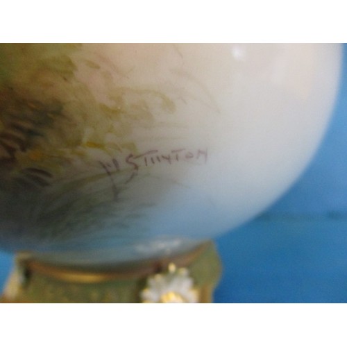 174 - A Harry Stinton Worcester squat ovoid vase decorated with Highland cattle, signed to right side, bas... 