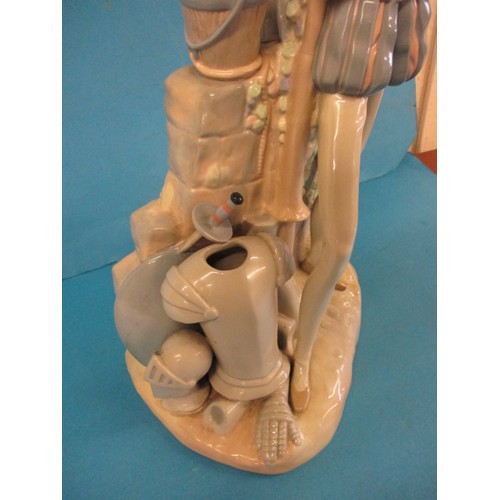 341 - A large Lladro style Spanish porcelain figure of a knight, approx. height 48.5cm, marked to base mad... 