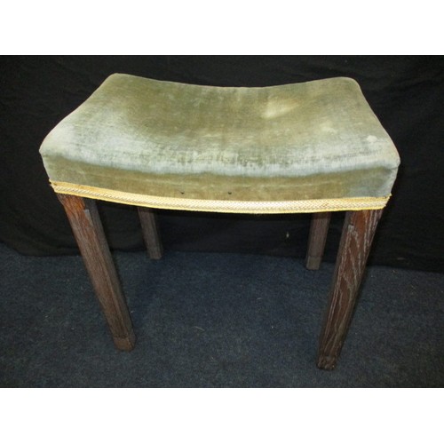 273 - A George VI limed oak coronation stool by Maple & Co Ltd London, in good condition with original uph... 