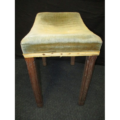 273 - A George VI limed oak coronation stool by Maple & Co Ltd London, in good condition with original uph... 