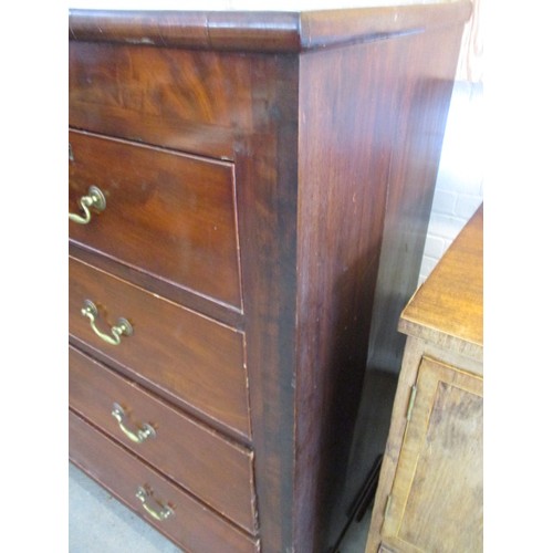 288 - A large 19th century mahogany chest of 2 short over 3 long graduated drawers and a ‘secret’ drawer, ... 