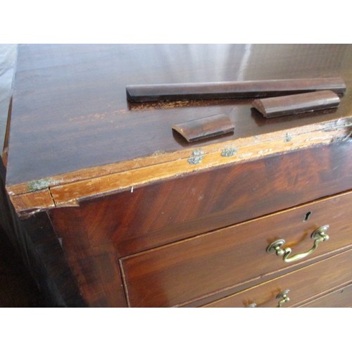 288 - A large 19th century mahogany chest of 2 short over 3 long graduated drawers and a ‘secret’ drawer, ... 