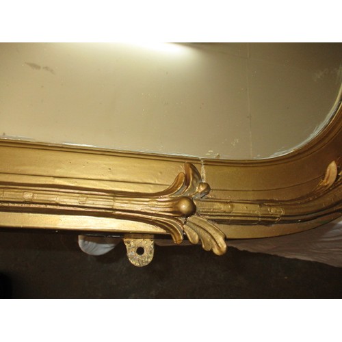 302 - An early 19th century gilt framed wall mirror, approx. dimensions height 157cm, width 138cm. having ... 