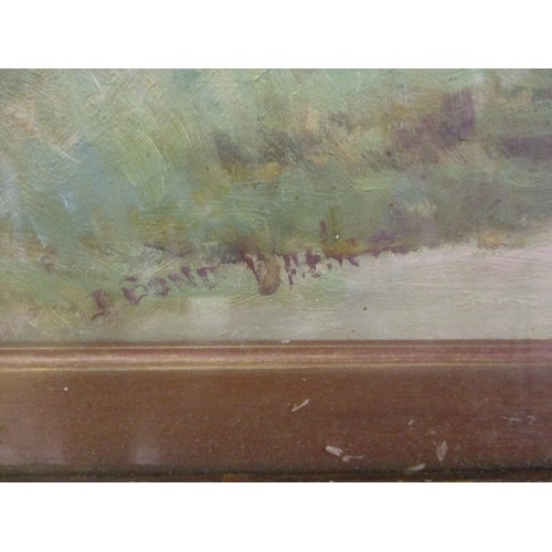 317 - A 19th century mixed media coastal scene in period gilt glazed frame, signed lower left, approx. siz... 