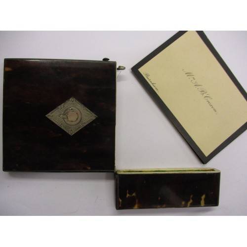 152 - A Victorian silver mounted card case, in good condition with working closure and a vacant cartouche