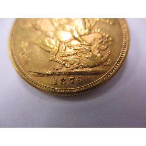 88 - A Victorian full gold sovereign dated 1876 with M mintmark a good grade coin