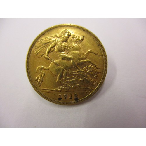 74 - A George V gold half sovereign, dated 1912, a good grade coin