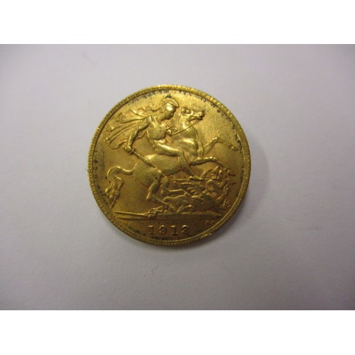 75 - A George V gold half sovereign, dated 1913, a good grade coin