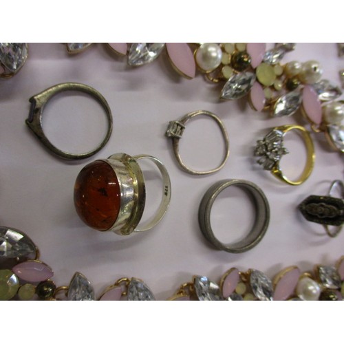 163 - A quantity of costume jewellery, to include silver items, all in pre-owned condition with use relate... 