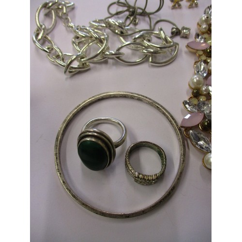 163 - A quantity of costume jewellery, to include silver items, all in pre-owned condition with use relate... 