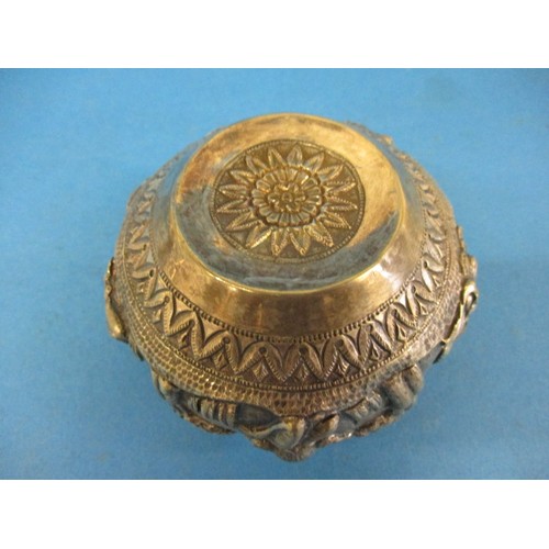 146 - A parcel of silver items and an Asian white metal bowl, approx. weight of marked items 239g