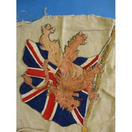 221 - Two Boer War embroidered cloth panels, one dated, both in good condition with age-related marks, app... 