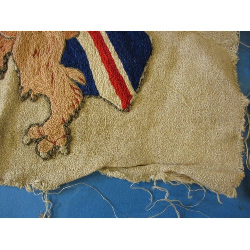 221 - Two Boer War embroidered cloth panels, one dated, both in good condition with age-related marks, app... 