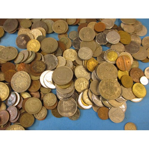 127 - A very large quantity of vintage world coins and bank notes to include pre-1920 silver coins, all in... 