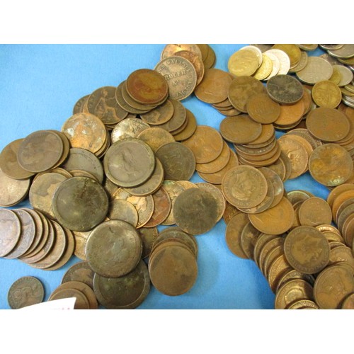 127 - A very large quantity of vintage world coins and bank notes to include pre-1920 silver coins, all in... 