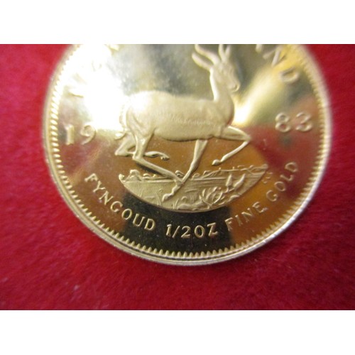 101 - A 1983 Half Krugerrand in uncirculated condition and in red presentation box