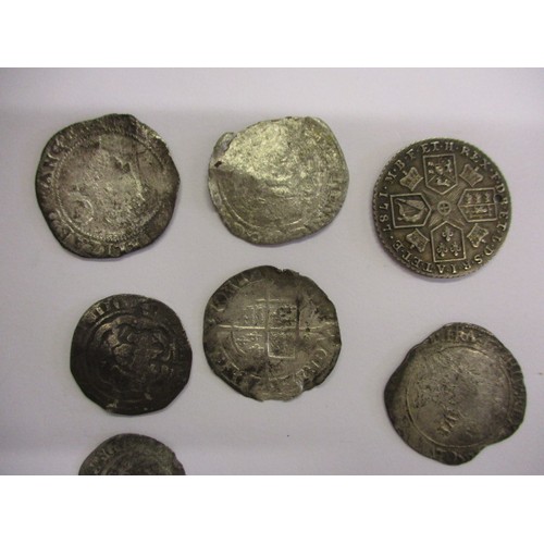 118 - A parcel of medieval hammered silver coins and 5 milled silver coins, of various dated and grades to... 