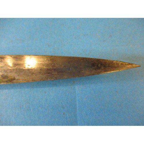 217 - A World War II German Dagger, with brass scabbard. Having etched blade, approximate total length 37.... 