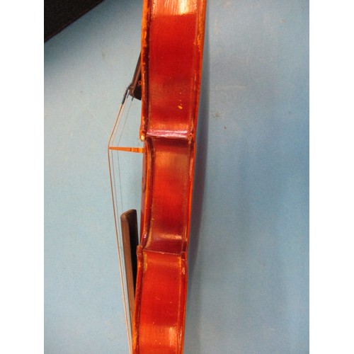 338 - A 1920s violin by Beare & Son, in hard case and with unmarked bow, in used condition with general ag... 