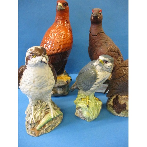 199 - A quantity of Beswick spirit decanters modelled as birds, 4 still full and sealed, all with no obser... 