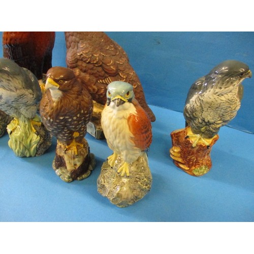 199 - A quantity of Beswick spirit decanters modelled as birds, 4 still full and sealed, all with no obser... 