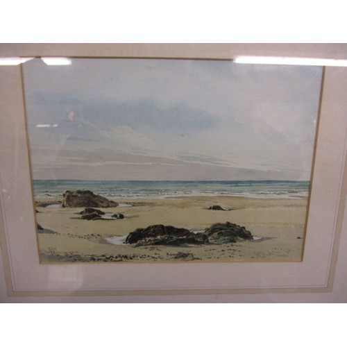 320 - Three framed watercolour beach scenes, each marked verso: B A Harding and of the Welsh coast