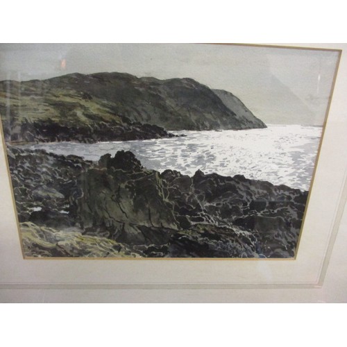 320 - Three framed watercolour beach scenes, each marked verso: B A Harding and of the Welsh coast