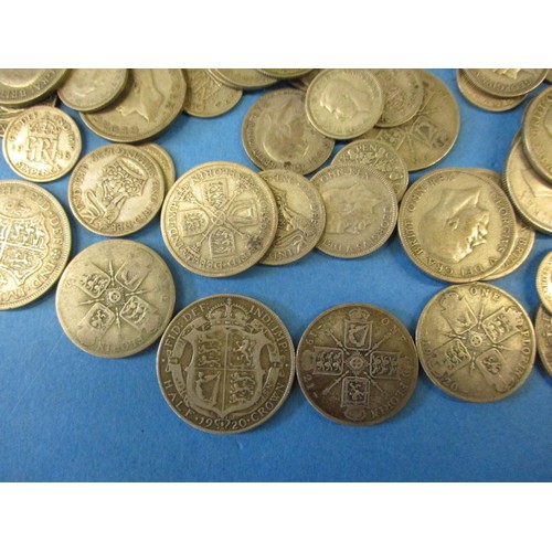 126 - A quantity of pre 1947 part silver coins, approx. weight 780g all in circulated condition