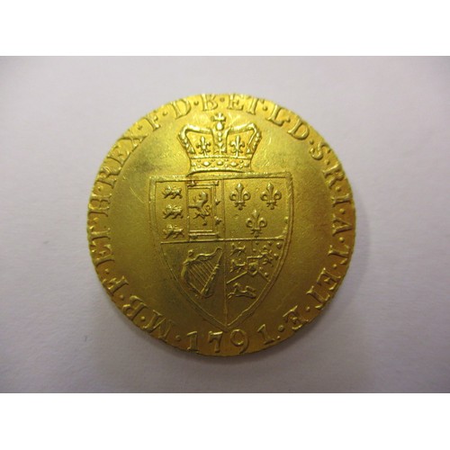 103 - A George III 1791 gold spade guinea in extra fine condition showing only light age-related marks, ap... 