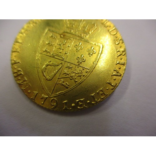 103 - A George III 1791 gold spade guinea in extra fine condition showing only light age-related marks, ap... 