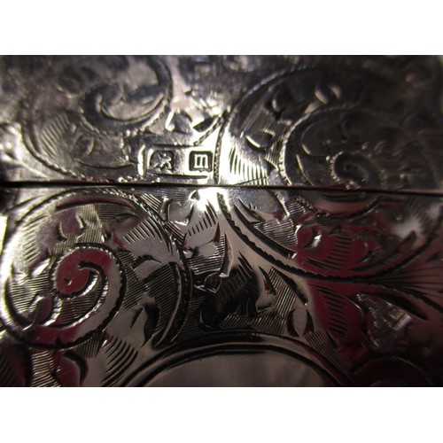 150 - An Edwardian sterling silver card case, with good working closure, initialled cartouche to front, in... 