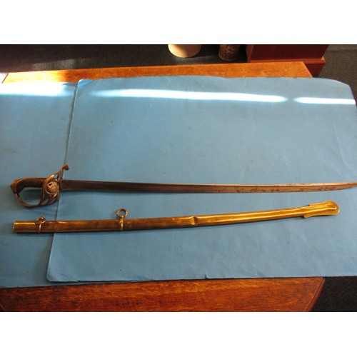 231 - A William IV 1822 pattern infantry officer’s sword with original brass scabbard, approx. length of b... 