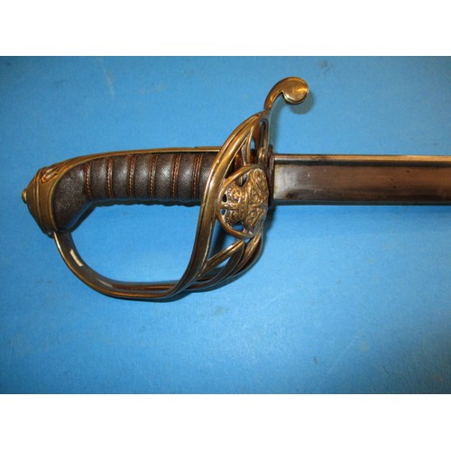 231 - A William IV 1822 pattern infantry officer’s sword with original brass scabbard, approx. length of b... 