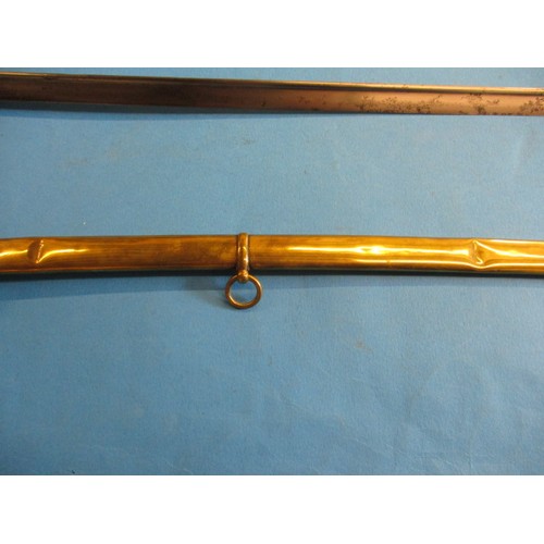 231 - A William IV 1822 pattern infantry officer’s sword with original brass scabbard, approx. length of b... 