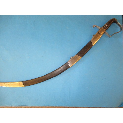 232 - An early 1796 pattern cavalry officers sabre sword, having what is believed to be original leather s... 