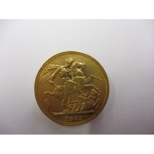 81 - A Victorian full gold sovereign dated 1885, a BV grade coin that’s been in circulation