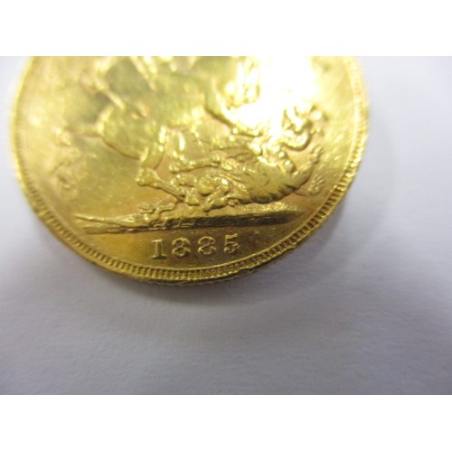 81 - A Victorian full gold sovereign dated 1885, a BV grade coin that’s been in circulation