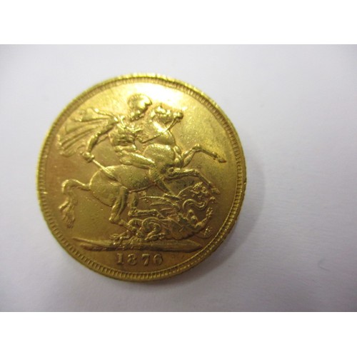 82 - A Victorian full gold sovereign dated 1876, a BV grade coin that’s been in circulation