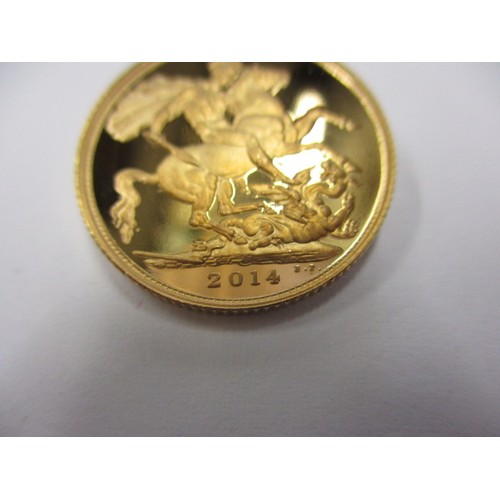 69 - A QEII full gold sovereign dated 2014, an uncirculated coin in excellent condition