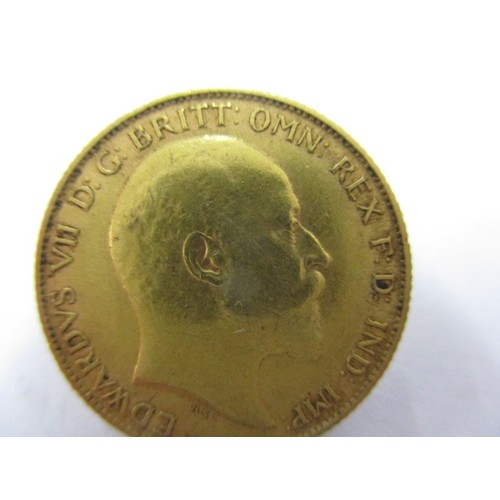 67 - An Edward VII gold half sovereign dated 1909, a BV grade coin that’s been in circulation