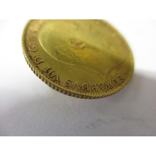 67 - An Edward VII gold half sovereign dated 1909, a BV grade coin that’s been in circulation