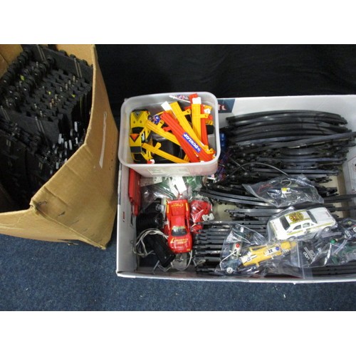 335 - A large quantity of vintage Scalextric model motor racing items, to include cars track and track sid... 